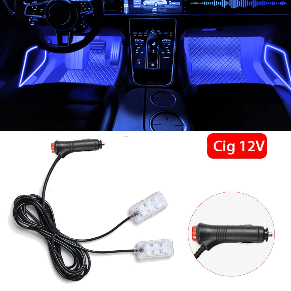 VibeAuto™ Ultra-Glow LED Interior Kit – Smart Ambient Lighting with USB/Cigarette Lighter Plug