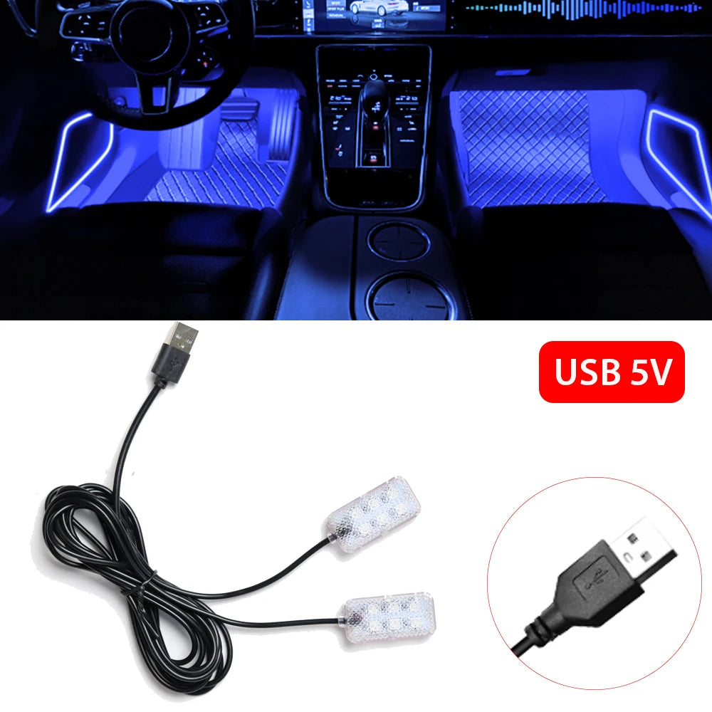VibeAuto™ Ultra-Glow LED Interior Kit – Smart Ambient Lighting with USB/Cigarette Lighter Plug
