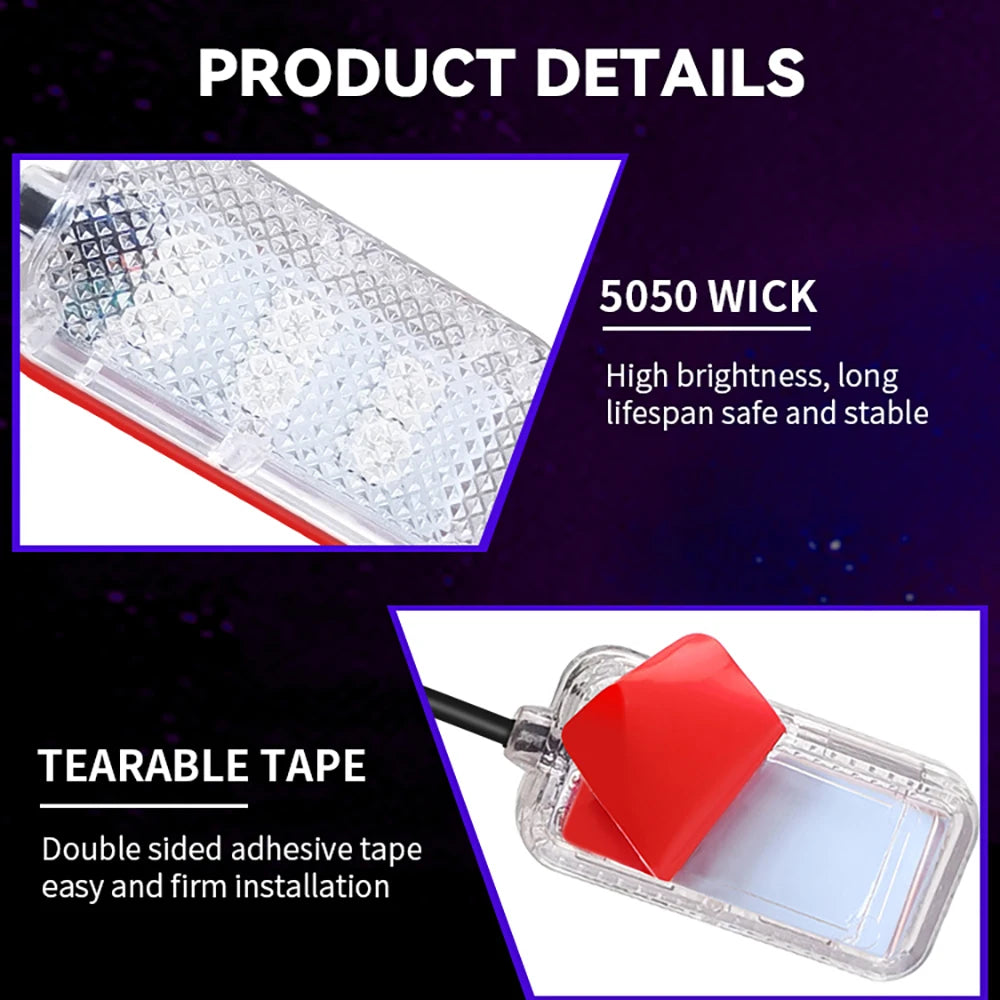 VibeAuto™ Ultra-Glow LED Interior Kit – Smart Ambient Lighting with USB/Cigarette Lighter Plug