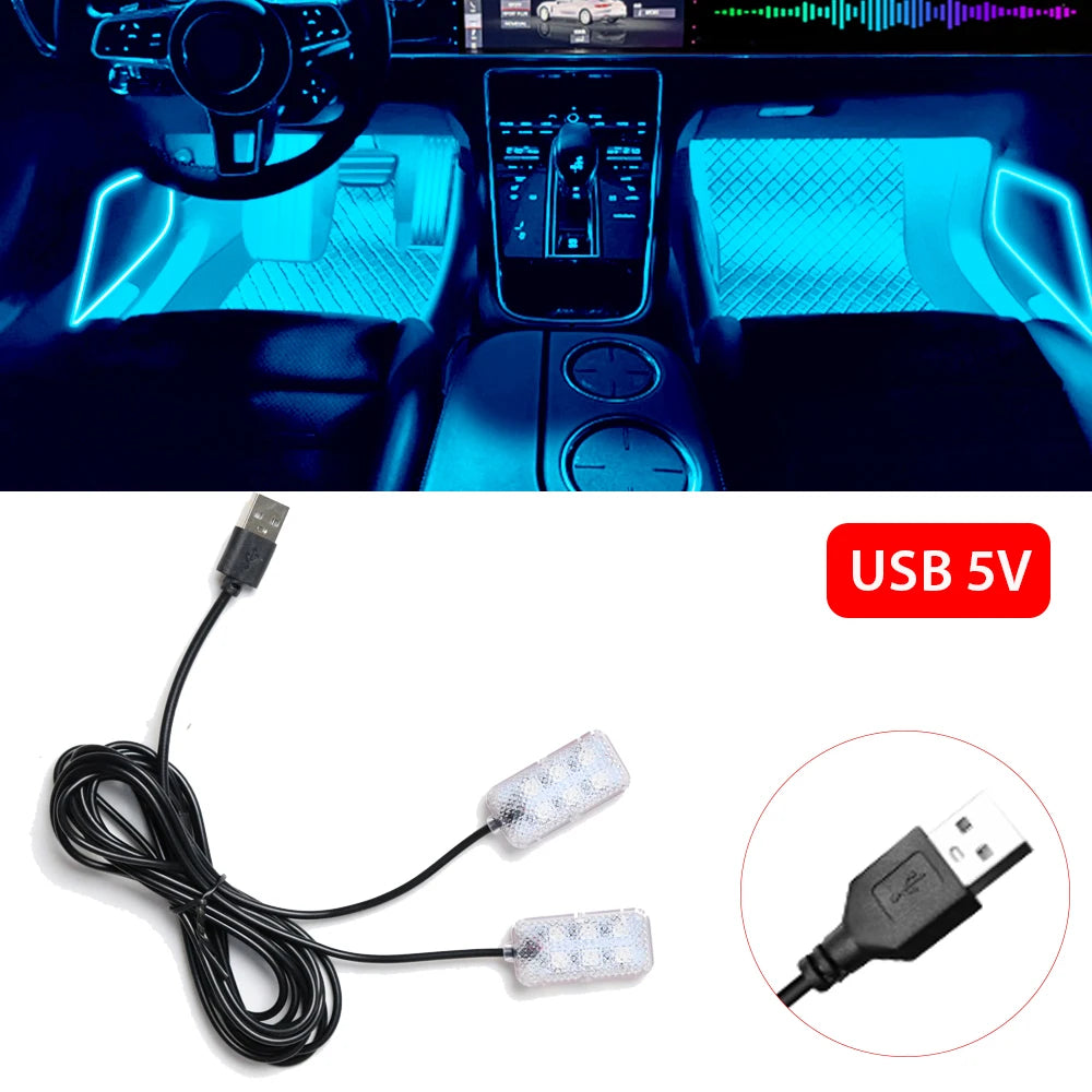 VibeAuto™ Ultra-Glow LED Interior Kit – Smart Ambient Lighting with USB/Cigarette Lighter Plug