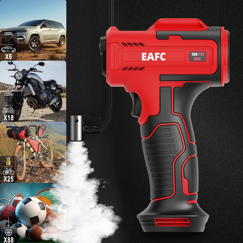 Compresor Auto Portabil 150PSI – Pompă Electrică Wireless cu Acumulator 4000mAh